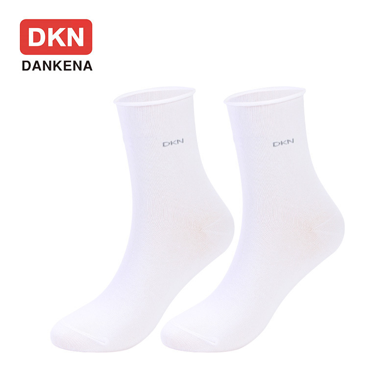 DANKENA 10 Pairs Ladies Cotton Letters Roll Mouth Plate Vertical Striped Stockings Low Short Stockings Socks
